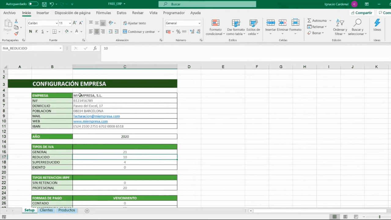 Facturación con Excel 1/5