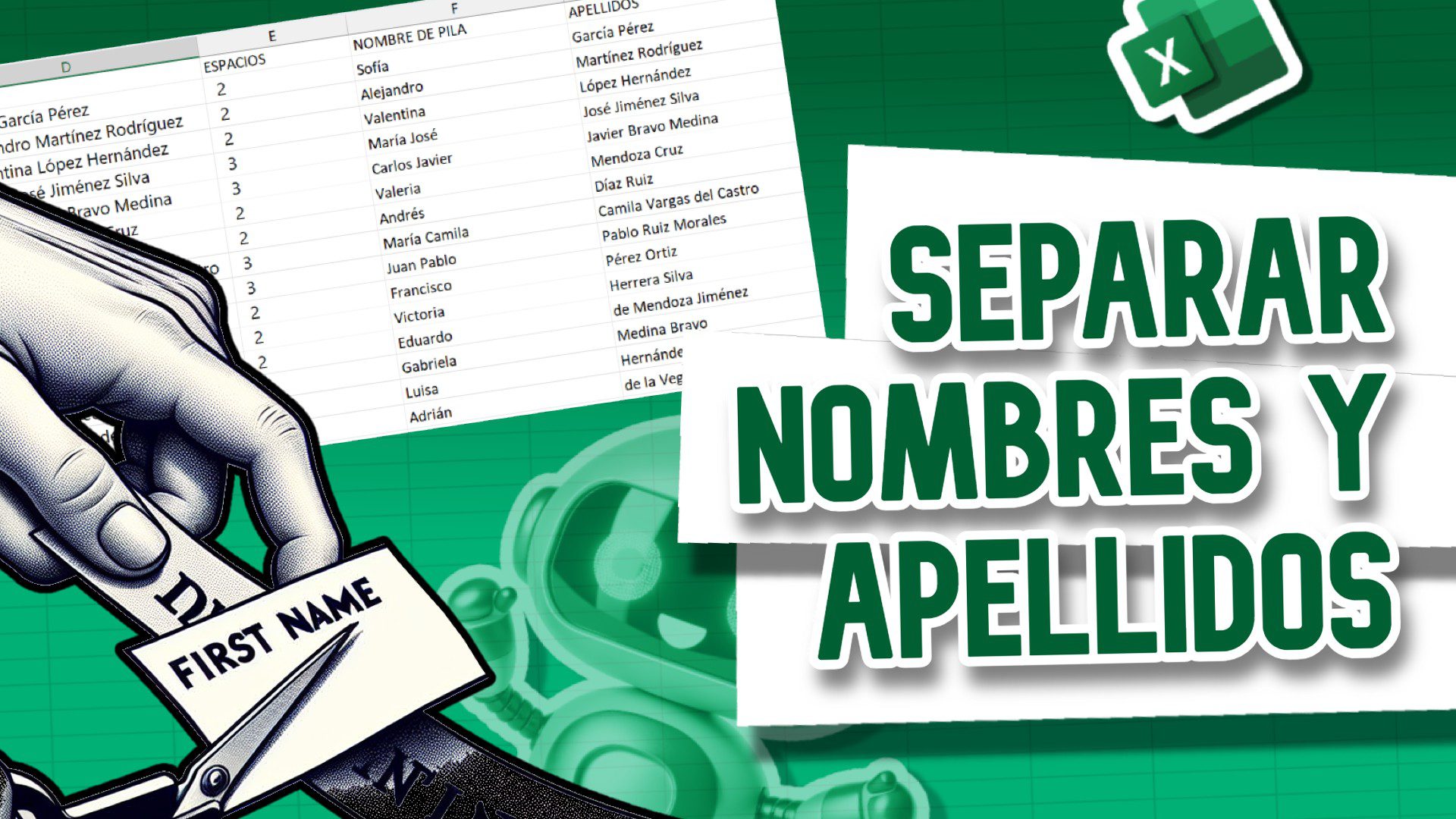 Separar Nombres y Apellidos en Excel