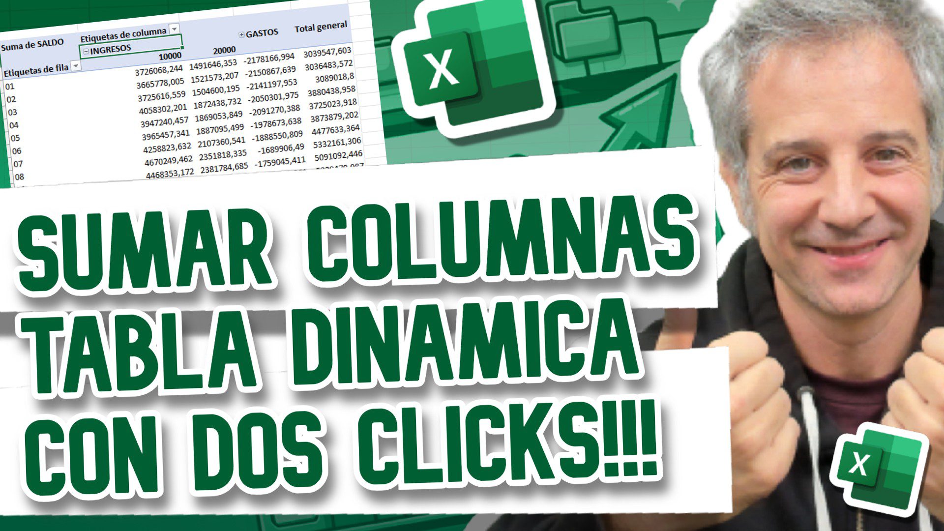 SUMAR COLUMNAS en Tabla Dinámica ¡En 2 Clicks!